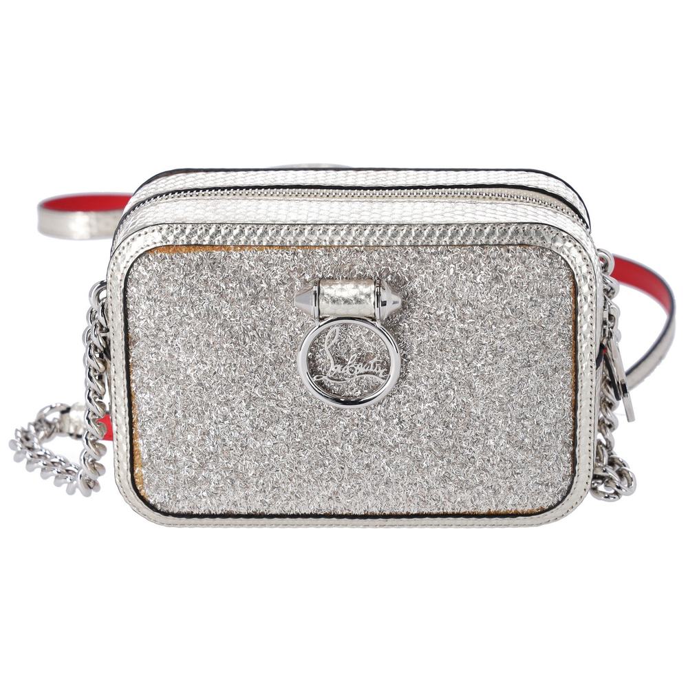 Christian Louboutin Rubylou Mini Shoulder Bag Gold Leather Glitter